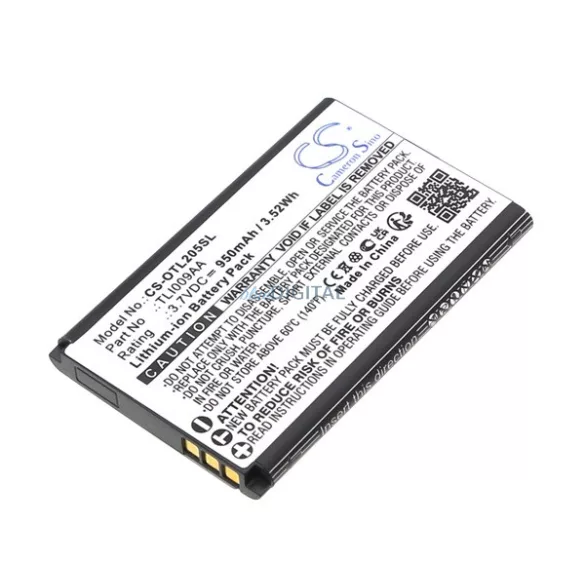 CAMERON SINO Li-Ion akku (3.7V / 950mAh, Alcatel TLI009AA kompatibilis) FEKETE Alcatel OT-2053D