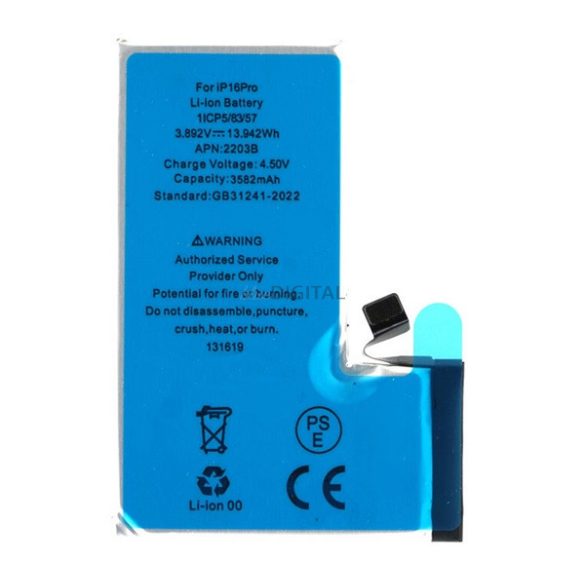 Akku 3582mAh LI-ION (A3293, A3083, A3292, A3294 kompatibilis) Apple iPhone 16 Pro