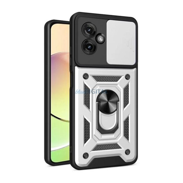 Defender szilikon telefonvédő (ütésállóság, tartógyűrű, kameravédő) EZÜST Motorola Moto G55 5G (XT2435)