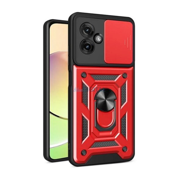 Defender szilikon telefonvédő (ütésállóság, tartógyűrű, kameravédő) PIROS Motorola Moto G55 5G (XT2435)