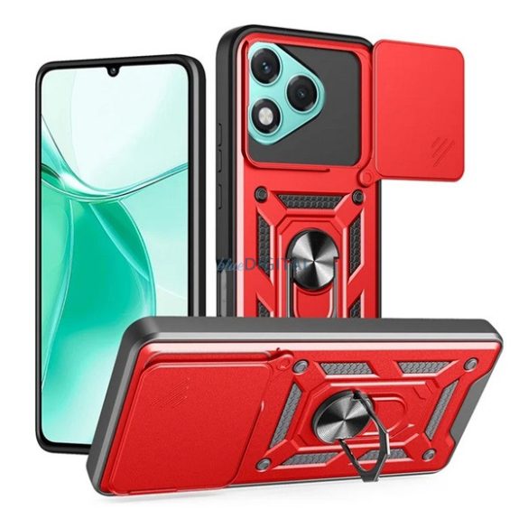 Defender szilikon telefonvédő (ütésállóság, tartógyűrű, kameravédő) PIROS Honor 400 Lite