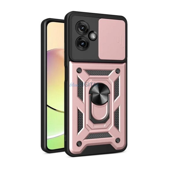 Defender szilikon telefonvédő (ütésállóság, tartógyűrű, kameravédő) ROZÉARANY Motorola Moto G55 5G (XT2435)