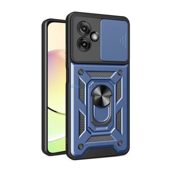 Defender szilikon telefonvédő (ütésállóság, tartógyűrű, kameravédő) SÖTÉTKÉK Motorola Moto G55 5G (XT2435)