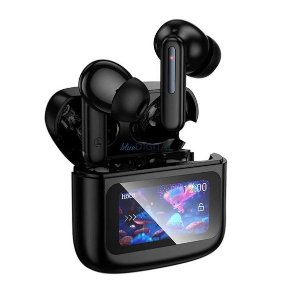 HOCO EQ14 bluetooth fülhallgató SZTEREO (v5.3, TWS, mikrofon, zajszűrő, érintőkijelző + töltőtok) FEKETE