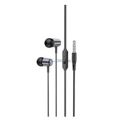   HOCO M108 fülhallgató SZTEREO (3.5mm jack, mikrofon, felvevő gomb) SÖTÉTSZÜRKE