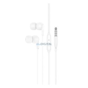 HOCO M124 fülhallgató SZTEREO (3.5mm jack, mikrofon, felvevő gomb) FEHÉR