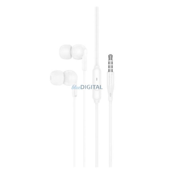 HOCO M124 fülhallgató SZTEREO (3.5mm jack, mikrofon, felvevő gomb) FEHÉR