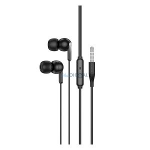 HOCO M124 fülhallgató SZTEREO (3.5mm jack, mikrofon, felvevő gomb) FEKETE