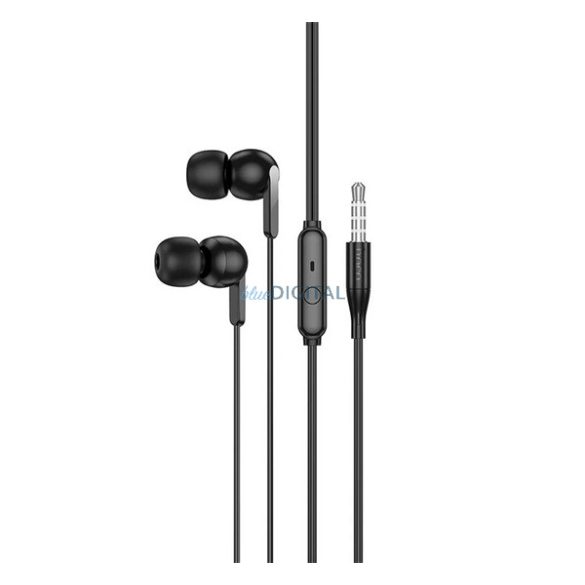 HOCO M124 fülhallgató SZTEREO (3.5mm jack, mikrofon, felvevő gomb) FEKETE