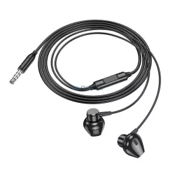   HOCO M125 fülhallgató SZTEREO (3.5mm jack, mikrofon, felvevő gomb) FEKETE