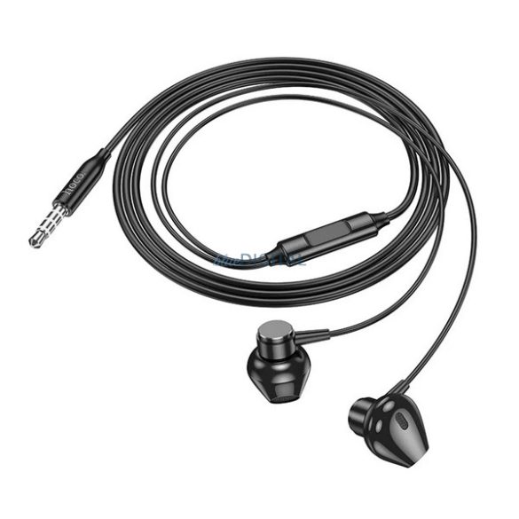 HOCO M125 fülhallgató SZTEREO (3.5mm jack, mikrofon, felvevő gomb) FEKETE