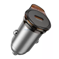   HOCO NZ16 autós töltő Type-C aljzat (30W, PD gyorstöltő) SÖTÉTSZÜRKE