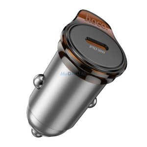 HOCO NZ16 autós töltő Type-C aljzat (30W, PD gyorstöltő) SÖTÉTSZÜRKE