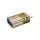 HOCO UA36B adapter (USB aljzat - Type-C, adatátvitel és töltés, OTG) ARANY