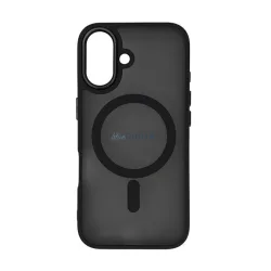   Szilikon telefonvédő (ütésállóság, matt, műanyag hátlap, kameravédő, MagSafe) FEKETE Apple iPhone 16e