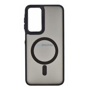 Szilikon telefonvédő (ütésállóság, matt, műanyag hátlap, kameravédő, MagSafe) FEKETE Samsung Galaxy A16 4G (SM-A165), Galaxy A16 5G (SM-A166)