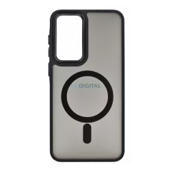   Szilikon telefonvédő (ütésállóság, matt, műanyag hátlap, kameravédő, MagSafe) FEKETE Samsung Galaxy A56 5G (SM-A566)