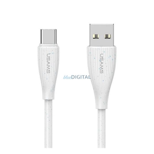 USAMS GREEN SERIES adatkábel (USB - Type-C, 18W, 3A, gyorstöltő, 100cm) FEHÉR
