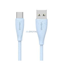   USAMS GREEN SERIES adatkábel (USB - Type-C, 18W, 3A, gyorstöltő, 100cm) VILÁGOSKÉK