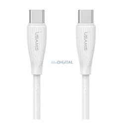   USAMS GREEN SERIES adatkábel (USB - Type-C, 60W, gyorstöltő, 100cm) FEHÉR