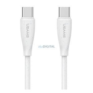 USAMS GREEN SERIES adatkábel (USB - Type-C, 60W, gyorstöltő, 100cm) FEHÉR