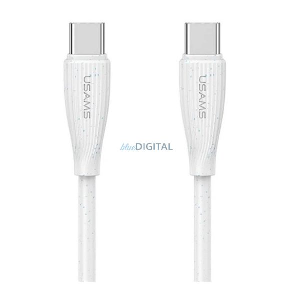 USAMS GREEN SERIES adatkábel (USB - Type-C, 60W, gyorstöltő, 100cm) FEHÉR