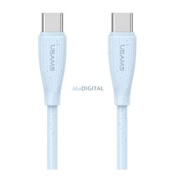   USAMS GREEN SERIES adatkábel (USB - Type-C, 60W, gyorstöltő, 100cm) VILÁGOSKÉK