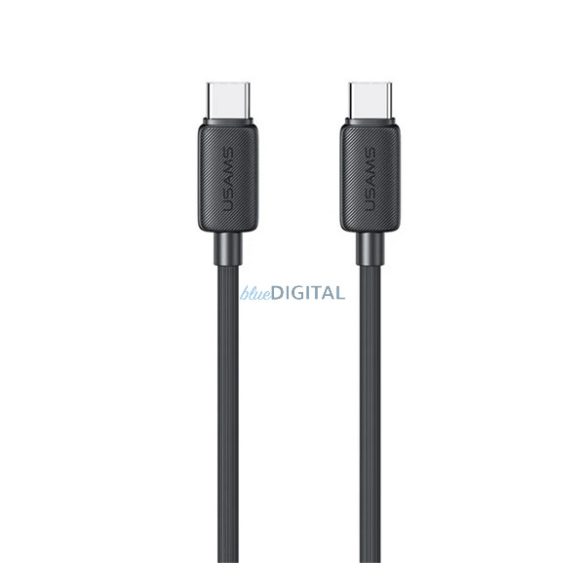 USAMS KY adatkábel (Type-C - Type-C, 60W, gyorstöltő, 100cm) FEKETE