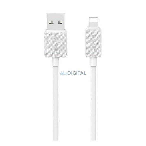 USAMS KY adatkábel (USB - lightning, 2.4A, gyorstöltő, 100cm) FEHÉR Apple IPAD, IPAD 2, IPAD (3rd Generation)