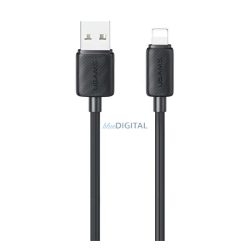   USAMS KY adatkábel (USB - lightning, 2.4A, gyorstöltő, 100cm) FEKETE