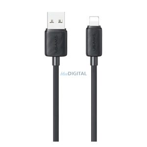 USAMS KY adatkábel (USB - lightning, 2.4A, gyorstöltő, 100cm) FEKETE Apple IPAD, IPAD 2, IPAD (3rd Generation)