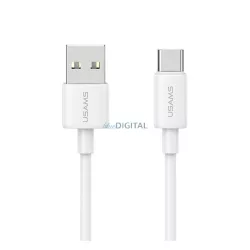   USAMS YD SERIES adatkábel (USB - Type-C, 18W, 3A, gyorstöltő, 100cm) FEHÉR