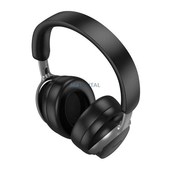 HOCO W53 PLUS bluetooth fejhallgató SZTEREO (v5.4, aktív zajszűrő, összehajtható, 3.5mm jack aljzat) FEKETE