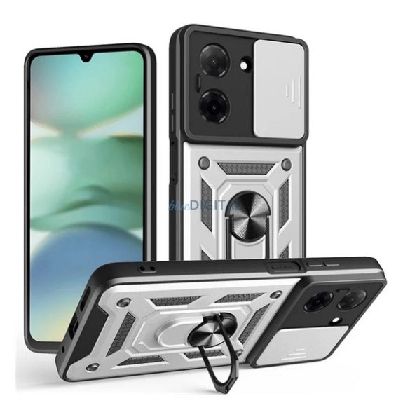 Defender szilikon telefonvédő (ütésállóság, tartógyűrű, kameravédő) EZÜST Xiaomi Redmi A5 4G