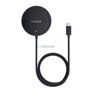 BASEUS SIMPLE MINI4 asztali töltő (15W, wireless, gyorstöltő, MagSafe, kitámasztó) FEKETE Apple iPhone 8 4.7, iPhone 8 Plus 5.5, iPhone X 5.8