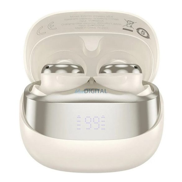 HOCO EW200 bluetooth fülhallgató SZTEREO (v5.4, TWS, LED kijelző, mikrofon + töltőtok) FEHÉR