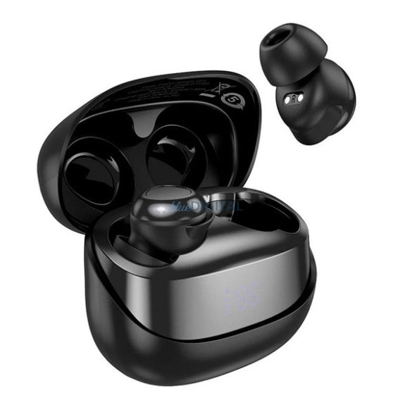 HOCO EW200 bluetooth fülhallgató SZTEREO (v5.4, TWS, LED kijelző, mikrofon + töltőtok) FEKETE