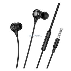   HOCO M116 fülhallgató SZTEREO (3.5mm jack, mikrofon, felvevő gomb) FEKETE