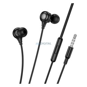 HOCO M116 fülhallgató SZTEREO (3.5mm jack, mikrofon, felvevő gomb) FEKETE