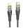 HOCO U121 adatkábel (Type-C - lightning, 27W, PD gyorstöltő, 120cm, LED jelzés, cipőfűző) FEKETE