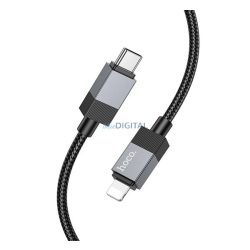   HOCO X110 adatkábel (Type-C - lightning, 27W, PD gyorstöltő, 100cm, cipőfűző) FEKETE
