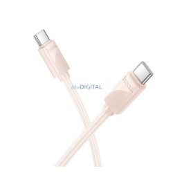   HOCO X114 adatkábel (Type-C - Type-C, 60W, PD gyorstöltő 3.0, 100cm) RÓZSASZÍN