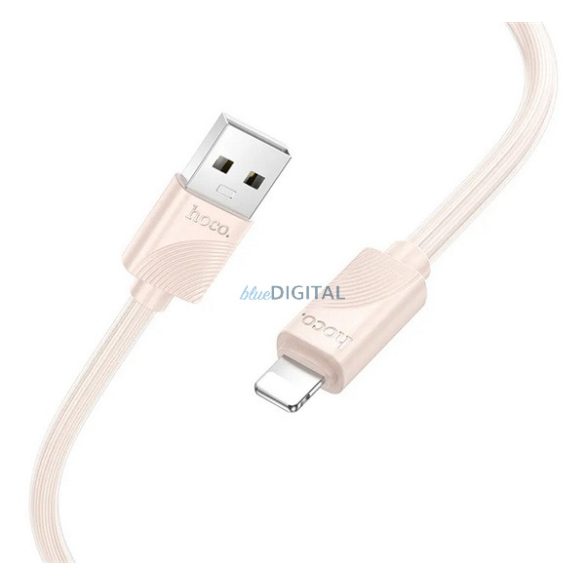 HOCO X114 adatkábel (USB - lightning, 2.4A, gyorstöltő, 100cm) RÓZSASZÍN