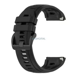   Pótszíj (egyedi méret, szilikon, dupla bújtató) FEKETE Garmin Approach S70 (42mm)