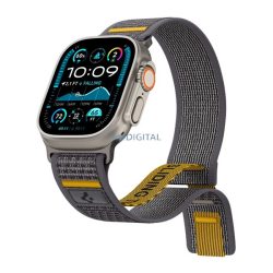   SPIGEN ATHLEX pótszíj (egyedi méret, nagy, nylon, tépőzáras, légáteresztő, SPORT) SÖTÉTSZÜRKE Apple Watch Series 5 44mm, Watch Series 4 44mm, Watch Series 3 42mm