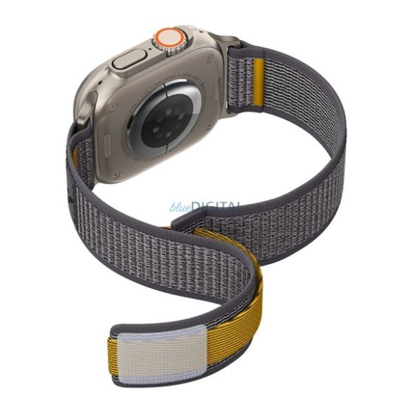 SPIGEN ATHLEX pótszíj (egyedi méret, nagy, nylon, tépőzáras, légáteresztő, SPORT) SÖTÉTSZÜRKE Apple Watch Series 5 44mm, Watch Series 4 44mm, Watch Series 3 42mm