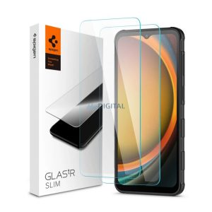 SPIGEN SLIM képernyővédő üveg 2db (2.5D, tokbarát, ultravékony, 0.2mm, extra karcálló, 9H) ÁTLÁTSZÓ Samsung Galaxy Xcover 7 Pro (SM-G766)