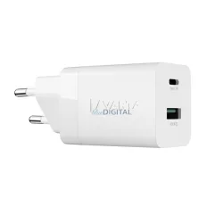   VARTA hálózati töltő USB+Type-C aljzat (38W, GaN, PD gyorstöltő 3.0) FEHÉR