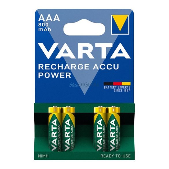 VARTA RECHARGE ACCU POWER elem (AAA, 1.2V, 800mAh Ni-MH, újratölthető) 4db/csomag