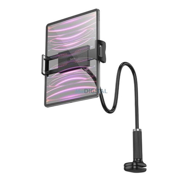 HOCO HD10 asztali tartó (asztalra csiptethető, csipeszes tartó rész, 360°-os, flexibilis, 13" méretig) FEKETE